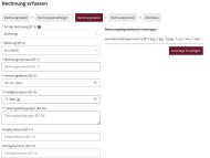Rechnung erfassen. Hier geht es um die Erstellung der Rechnung selbst. Beispielsweise mit Feldern wie Art der Rechnung (BT-3), Rechnungsdatum, Zahlungsbedingungen, Rechnungsbegründende Unterlagen und ähnliches.